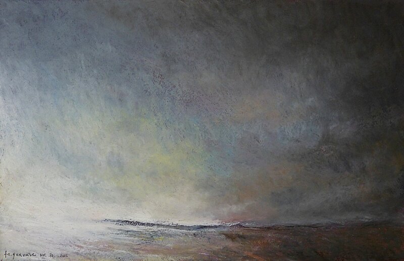 Horizon Elévation #72 , juillet 2016, pastel à l'huile, 48 x 32 cm