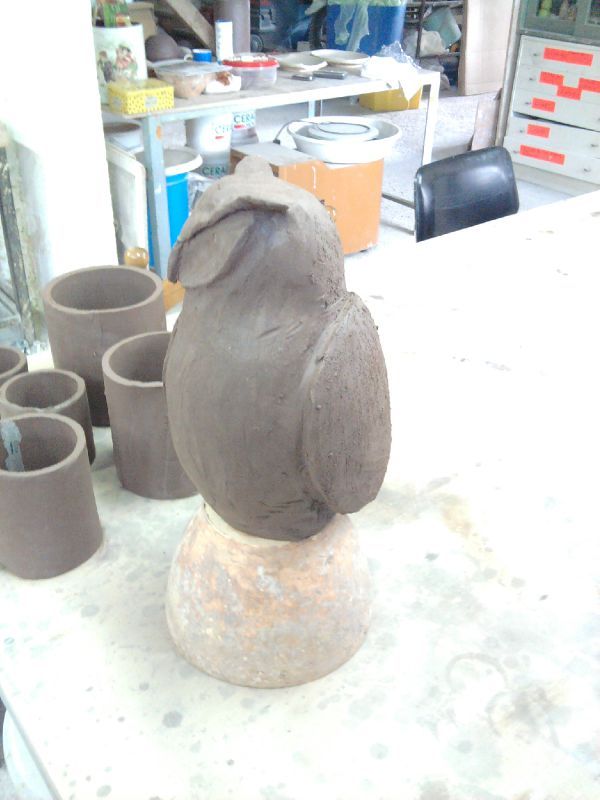 37eme Piece Grand Duc N 4 Commande Sculpture Terre Ceramique Creation Modelage Argile Animaux A 16