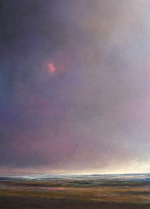 horizon elevation 66, juin 2016, pastel à l'huile, 30 x 40 cm