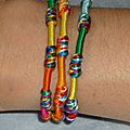 e) Coton tissé - Bracelet