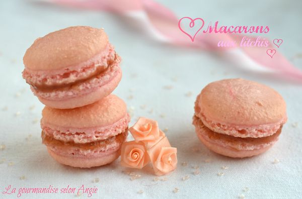 macarons litchis roses