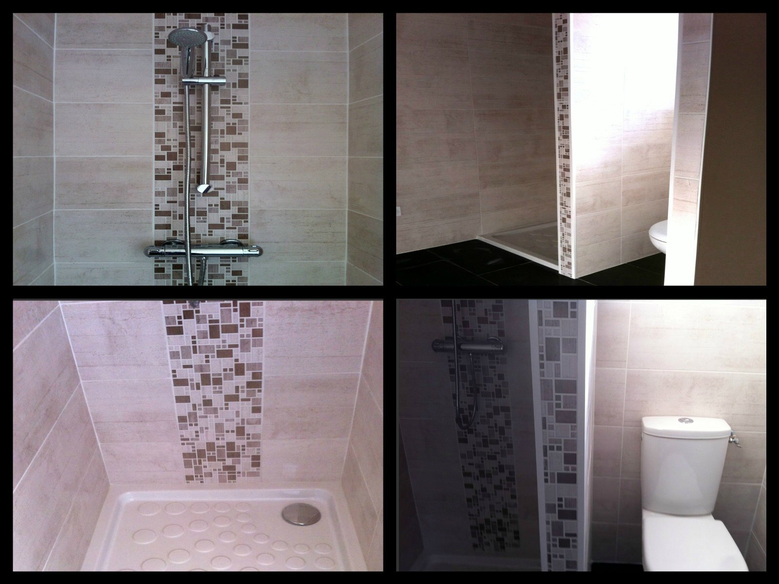 Pose faience 25 x 75 espace douche et 20 x 50 avec listel salle de ...