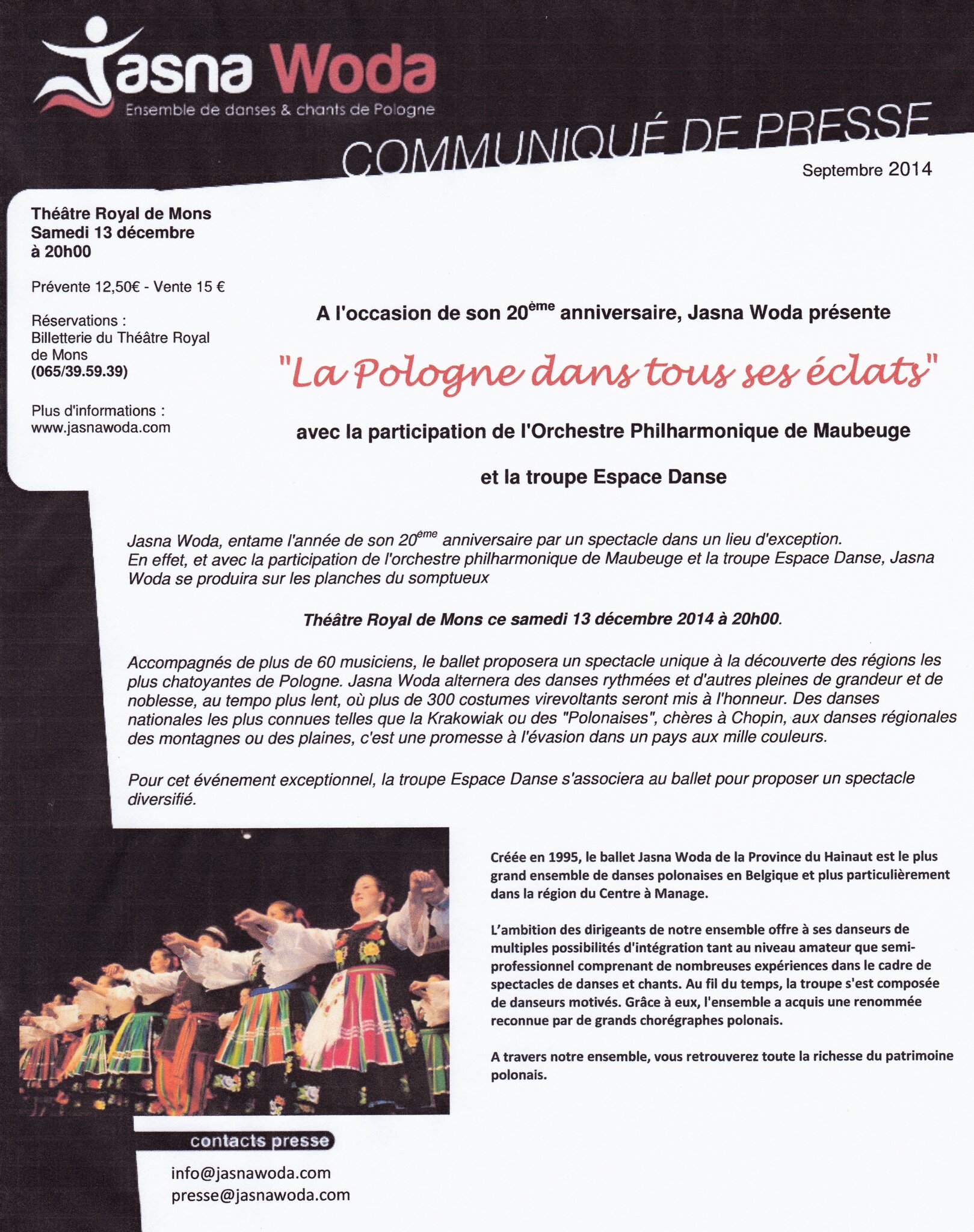 Jasna Woda fête son 20e annniversaire le samedi 13 ...