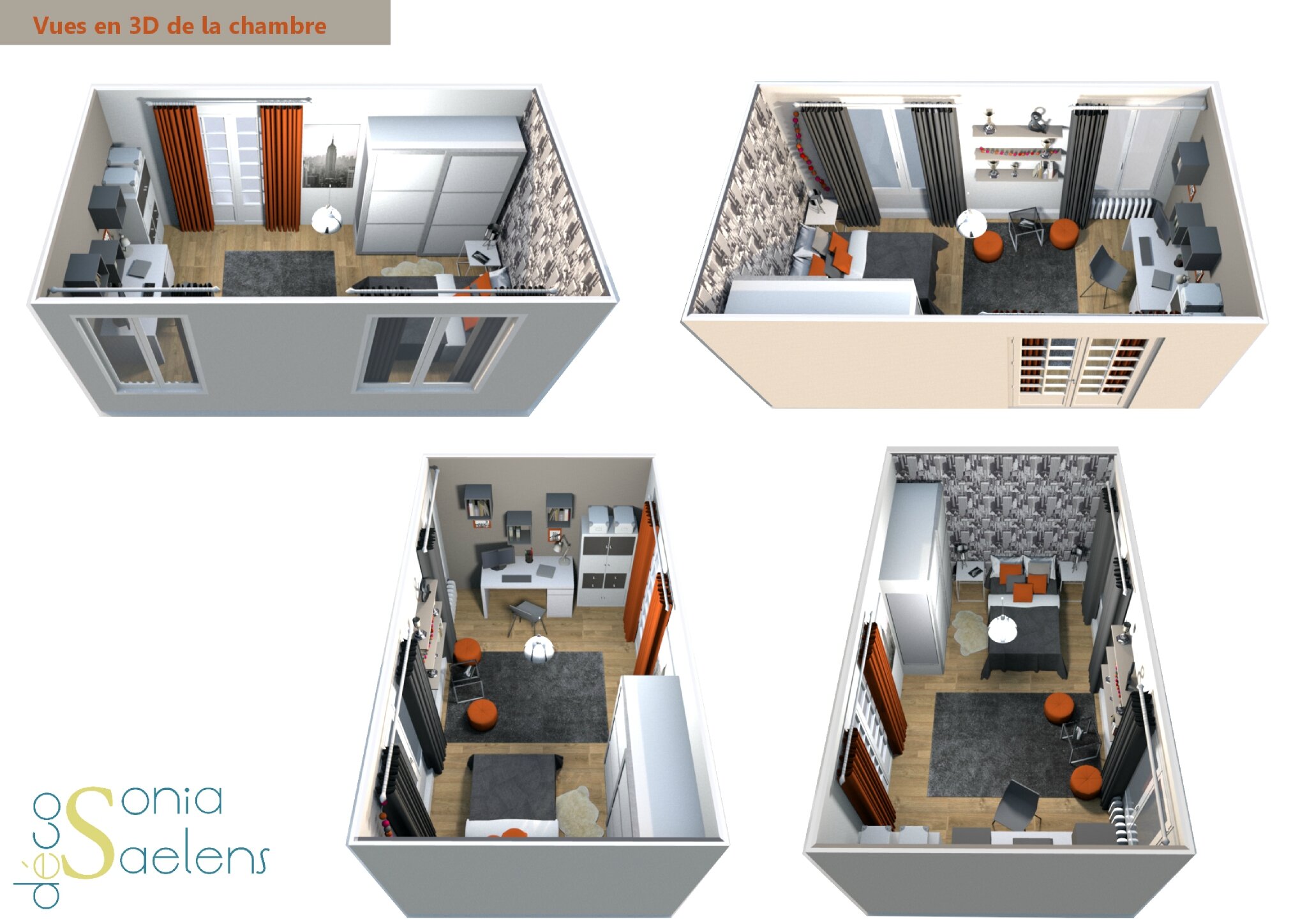Projet client: relooking d'une chambre d'ado sonia saelens déco