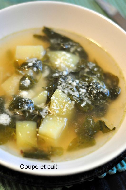 Soupe paysanne, pommes de terre, cresson, épinards - Coupe ...