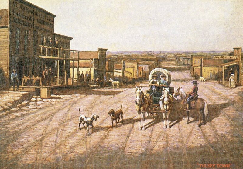 Tulsa en 1893 au carrefour de la grand'rue et de la deuxième rue