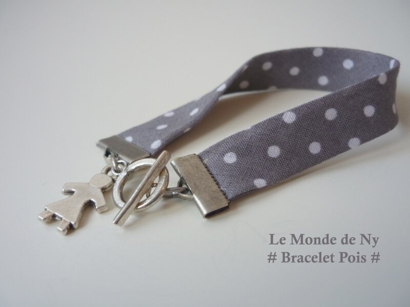 Bracelet en tissu Pois