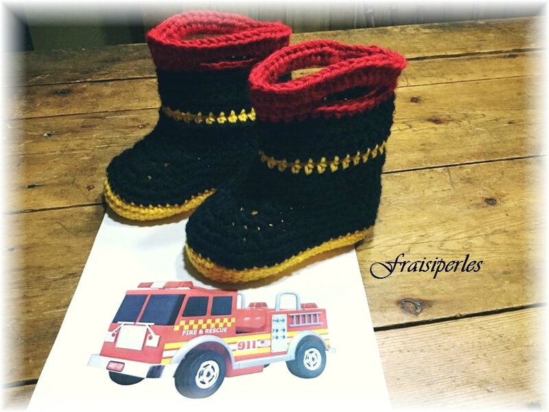 Pantoufles bottes de pompier