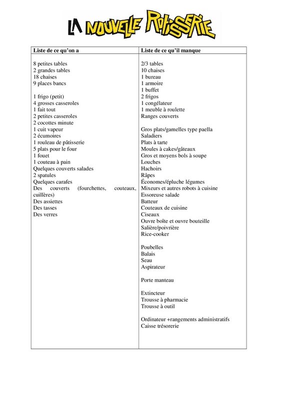 Liste Materiel