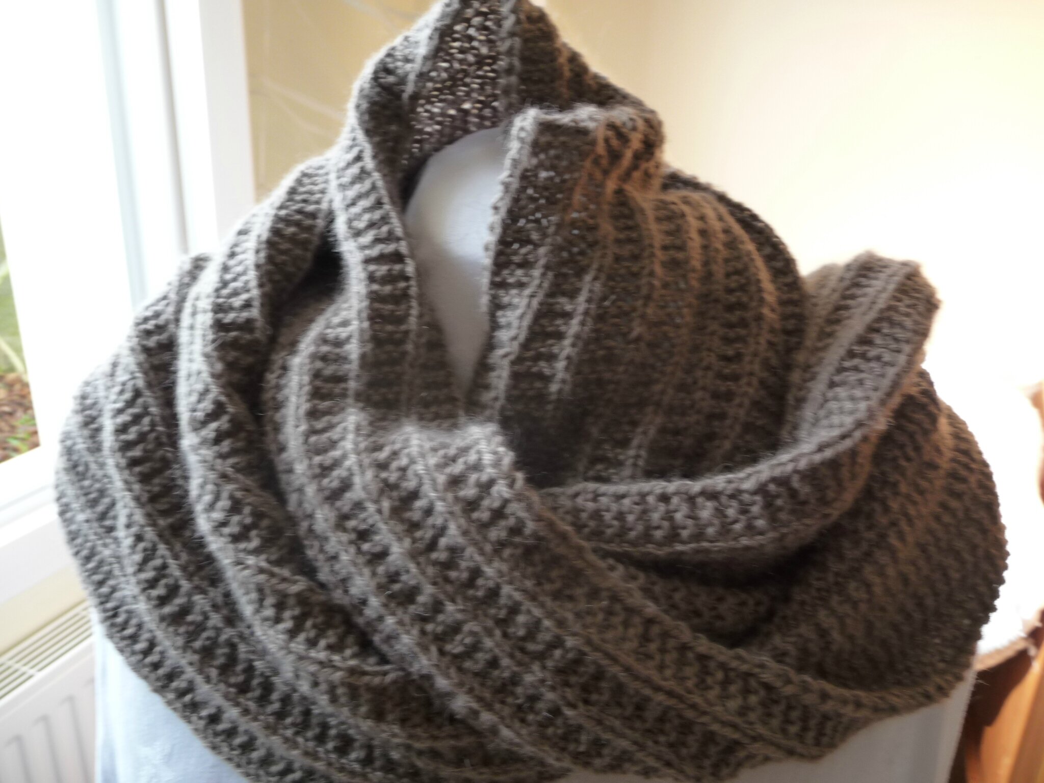 tricoter une echarpe avec 2 laines