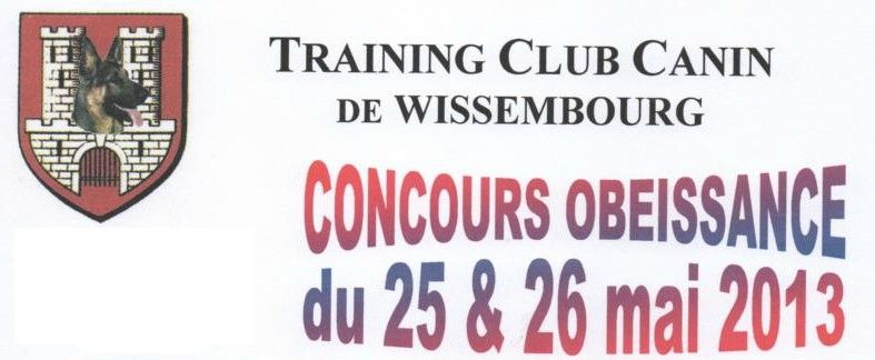 Concours Obéissance du 25 & 26 Mai - Training Club Canin Concours Obéissance du 25 & 26 Mai - Training Club Canin
