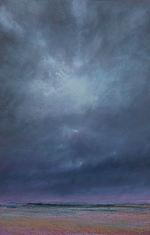 horizon elevation 71, juillet 2016, pastel à l'huile, 32 x 48 cm
