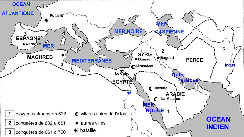 Carte Villes Musulmanes Moyen Age Vierge Carte Villes Musulmanes Moyen Age Vierge