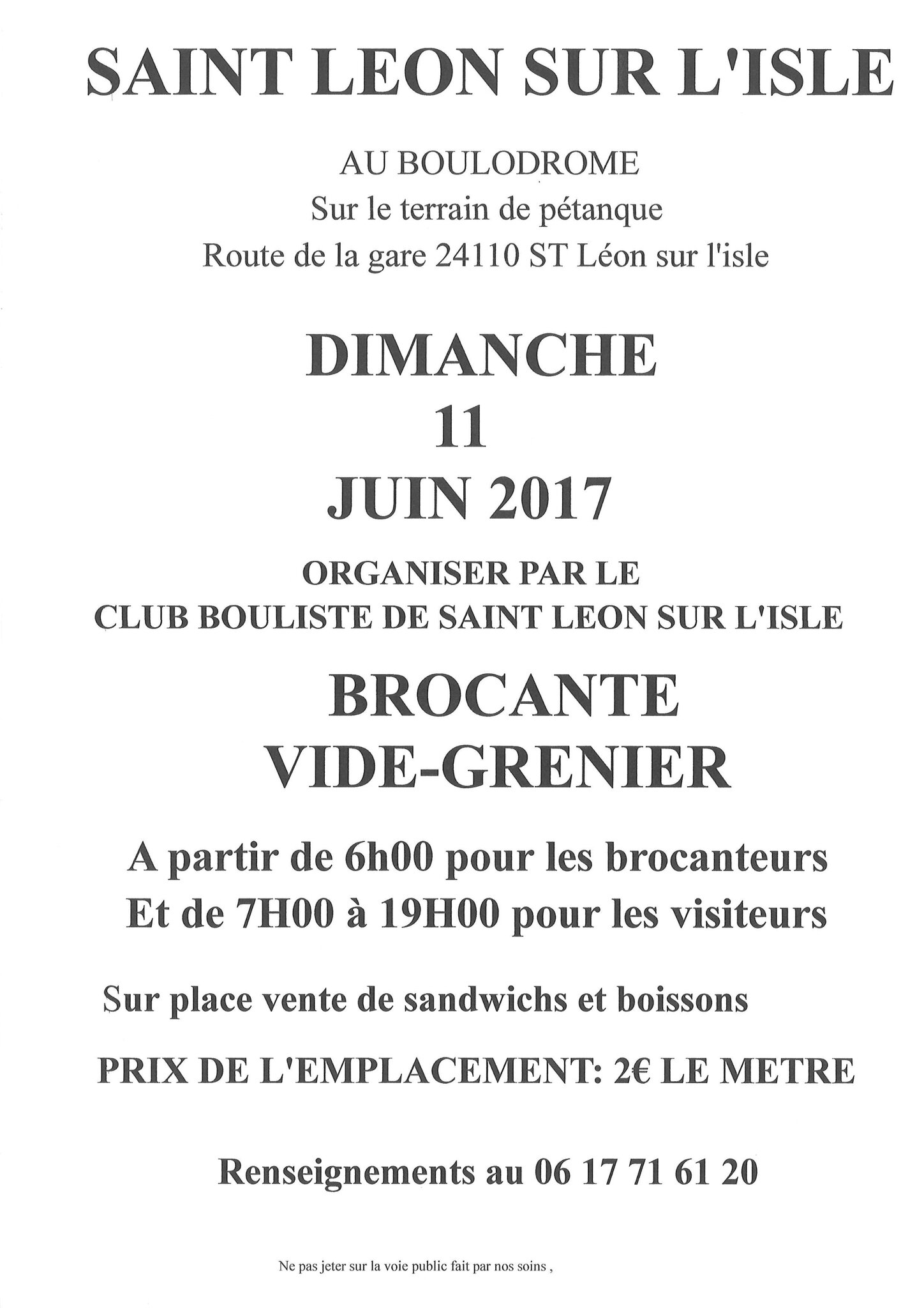 Vide Grenier Brocante Organise Par Le Club Bouliste De Saint Leon Blog D Information De Gerard Saurin