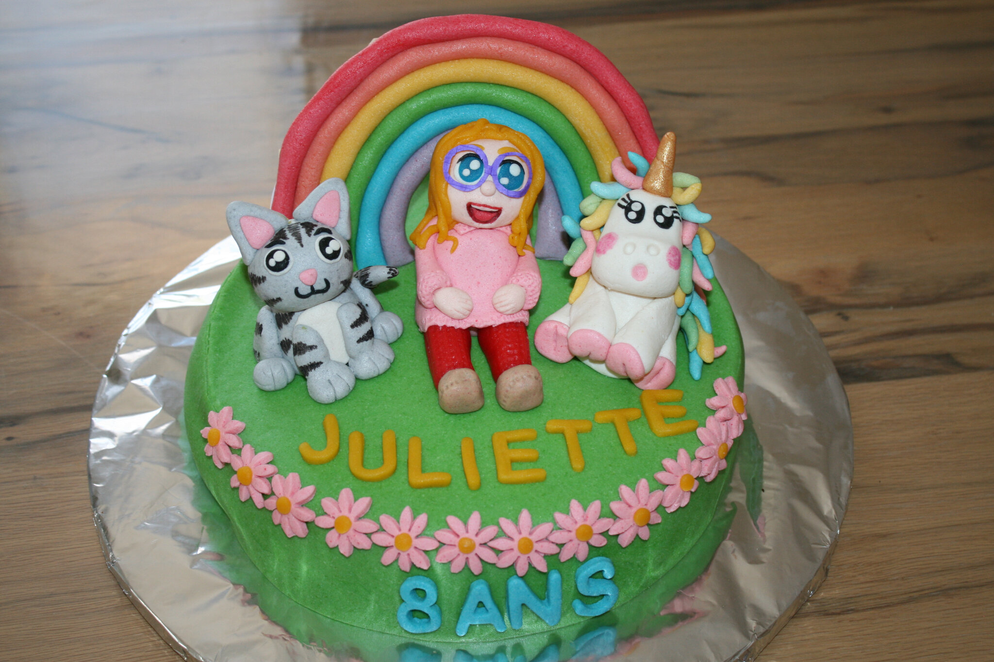 Gateau Chat Licorne Et Arc En Ciel Pour Les 8 Ans De Juliette Les Lutins Creatifs Bricolage Pour Enfants