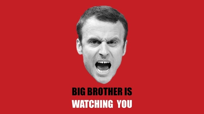 Macron-en-Big-brother-is-watching-you-Exoportail