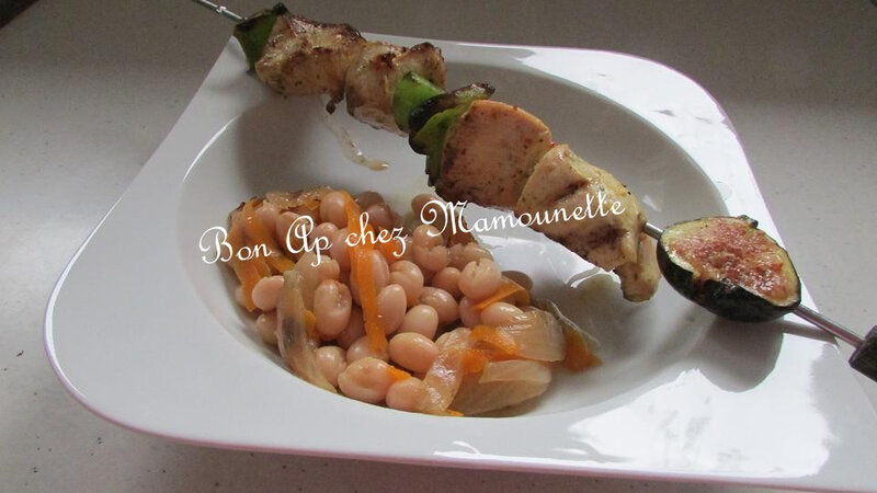 Brochettes filet poulet mariné figue aux cocos de Paimpol 013-