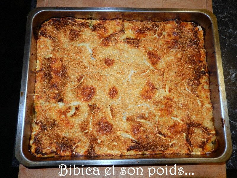 Lasagnes poulet fumé, courgette, brocoli et gorgonzola
