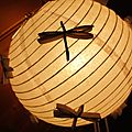 Idee deco recup : faire une lampe libellule avec une boule chinoise et des rouleaux de carton ! 