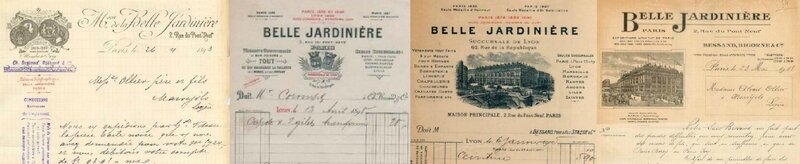 Belle jardinière factures 1893-1918