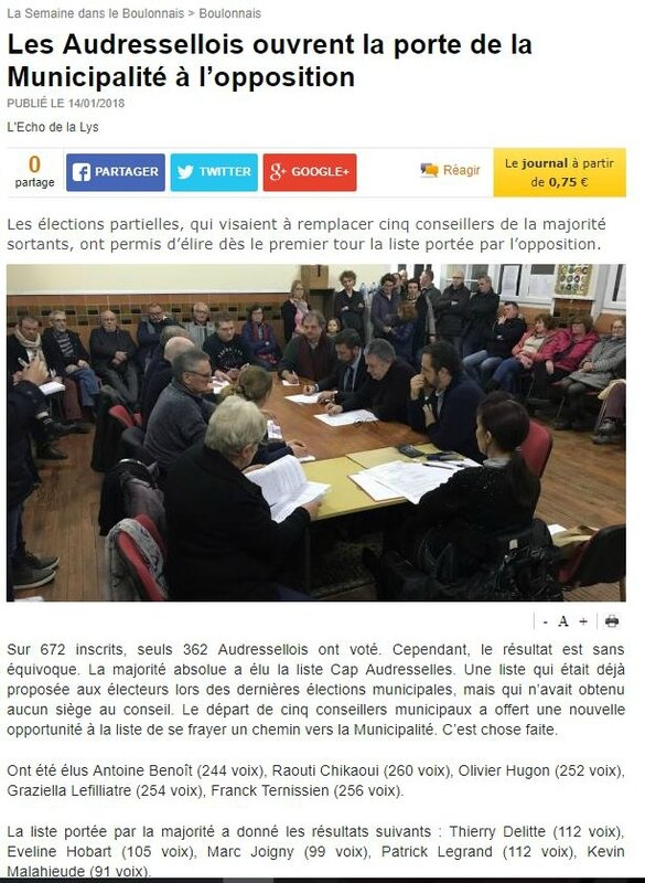 extrait de la semaine du Boulonnais WEB du 15 janvier 2018 CAP AUDRESSELLES