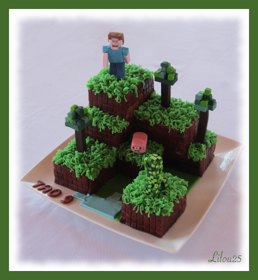 Gâteau Minecraft - Cake design, Pâte à sucre - Les Délices de Mary