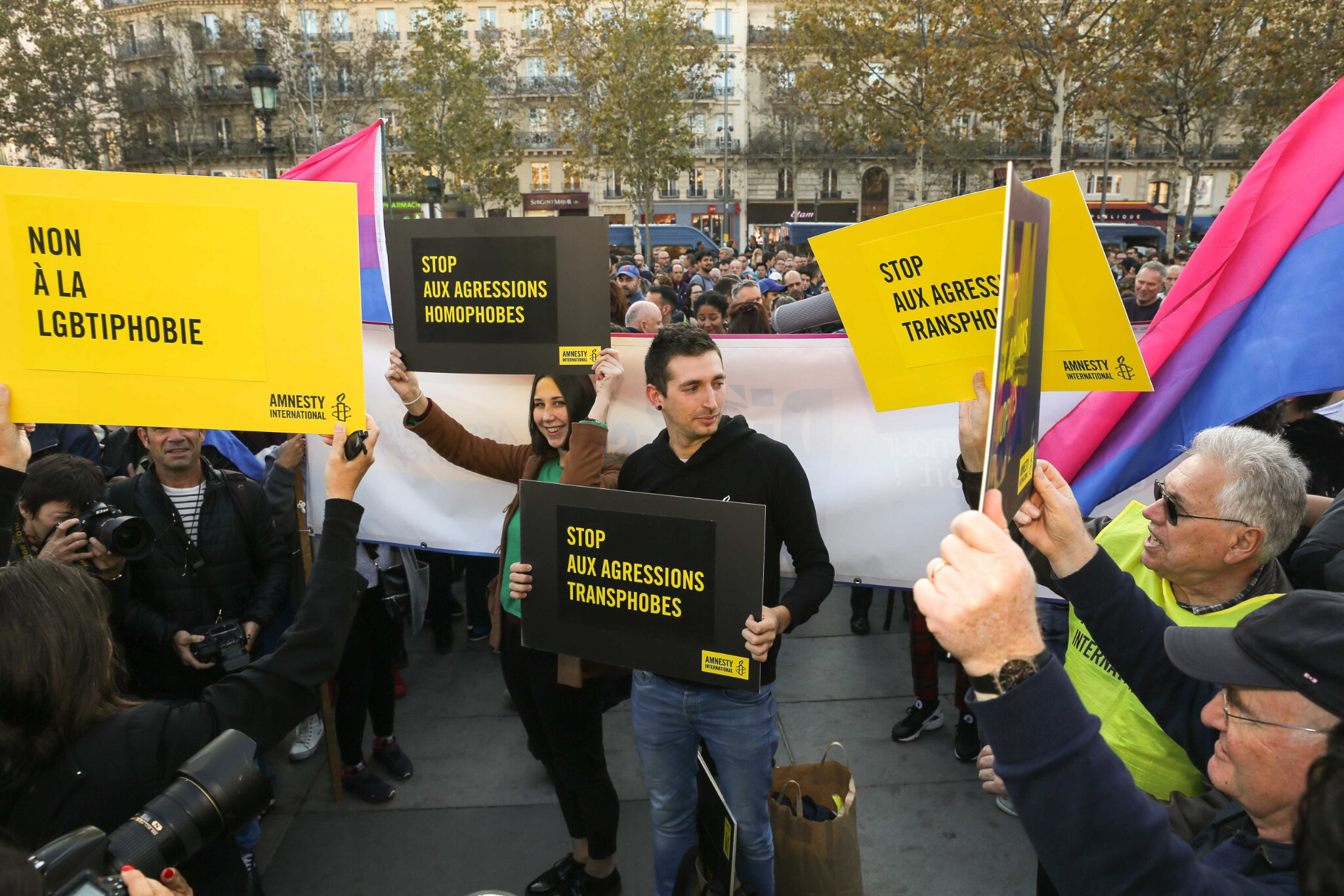 Paris : après les agressions, une manifestation contre l’homophobie. © Michel Stoupak. Dim 21.10.2018.
