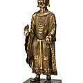 Statuette de maitreya en bronze doré, dynastie ming, xviie siècle