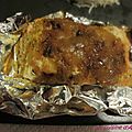 Papillotes de saumon au miel, curry et compotée d'oignons