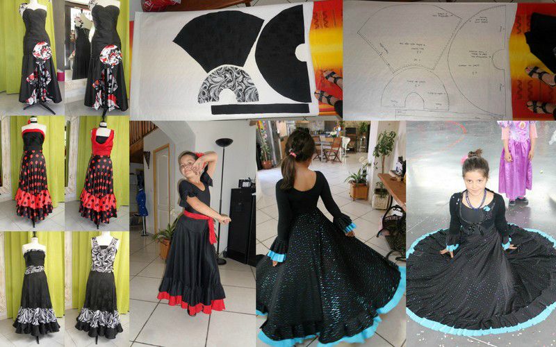 confection jupe de flamenco avec patron - jacky couture 66 st feliu d'avall