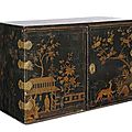 A baroque brass mounted and chinoise lacquered cabinet, dresden(?), 18th ct