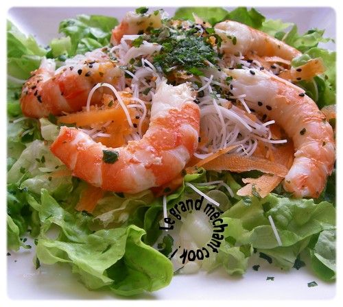 Recette - Salade de vermicelles de riz, crevettes et avocat en