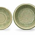 Two small moulded Yaozhou celadon dishes, Northern Song dynasty (960-1127)