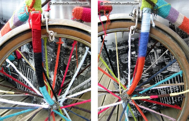 Customisation de velo en Yarn Bombing ou l' Urban Knitting bike ep. 12