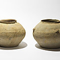 Deux pots, Vietnam, culture de Đông Sơn, 3°-1° siècle BCE
