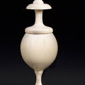 A german 19th century turned ivory cup and cover