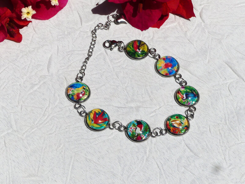 bijoux colores made in guyane par louise indigo oiseau retro rouge (9)
