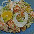 Salade de fenouil et clémentine aux 2 saumons