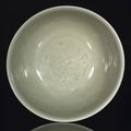  a fine engraved celadon-glazed bowl, china, ming dynasty, 15th ct