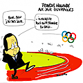 François hollande en visite aux jeux olympiques...