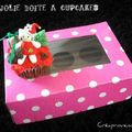 Boite à cupcakes rose à pois- faite maison - home made cupcakes box