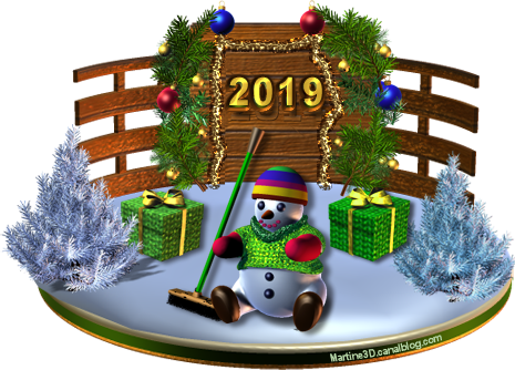 2019-bonne-année-bonhomme-neige-socle-barriere