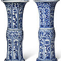 Two blue and white beaker vases, kangxi period (1662-1722)
