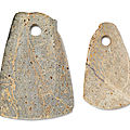 Two hardstone axes, southeast china, 4th to 1st millennium bc