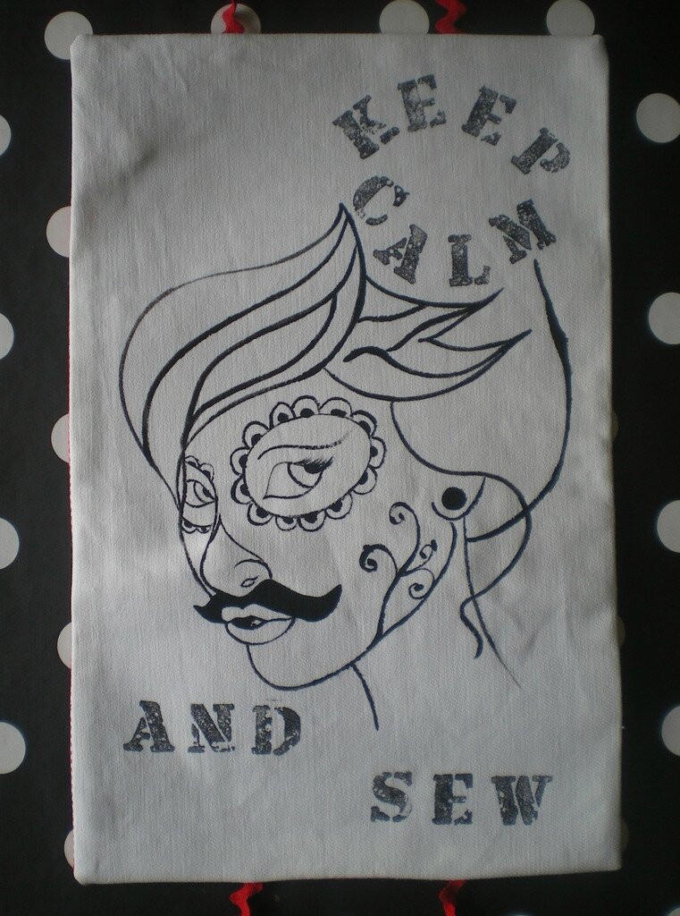 dame-moustache-couture-trousse-diy-nécessaire-couture-vintage-illustration-keep-calm-and-sew