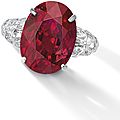 Very rare and impressive ruby and diamond ring, designed and mounted by bhagat