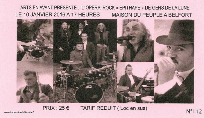 Billet Concert Gens de la Lune Epitaphe 10 janv 2016
