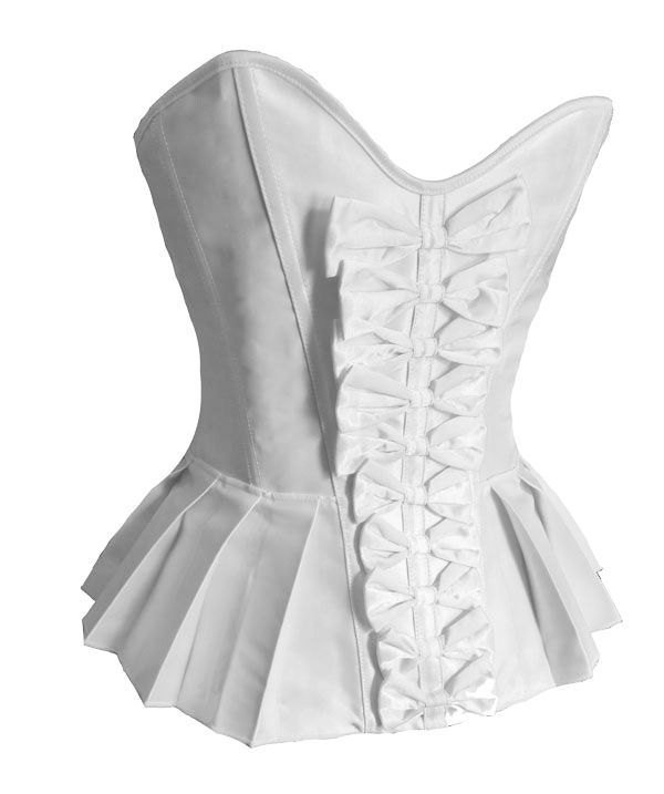 Le corset évasé à noeuds noir ou blanc Bustiers et corsets pour vos