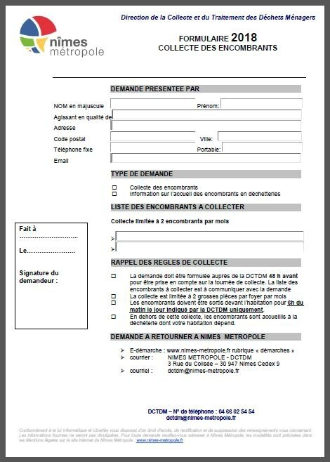 Planning de la collecte des encombrants 2018 - Mairie de Sainte-Anastasie