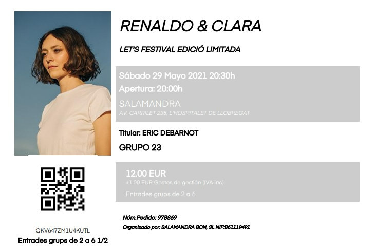 2021 05 29 Renaldo & Clara Salamandra Barcelone